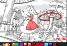 Игра Алиса в стране чудес: Раскраска